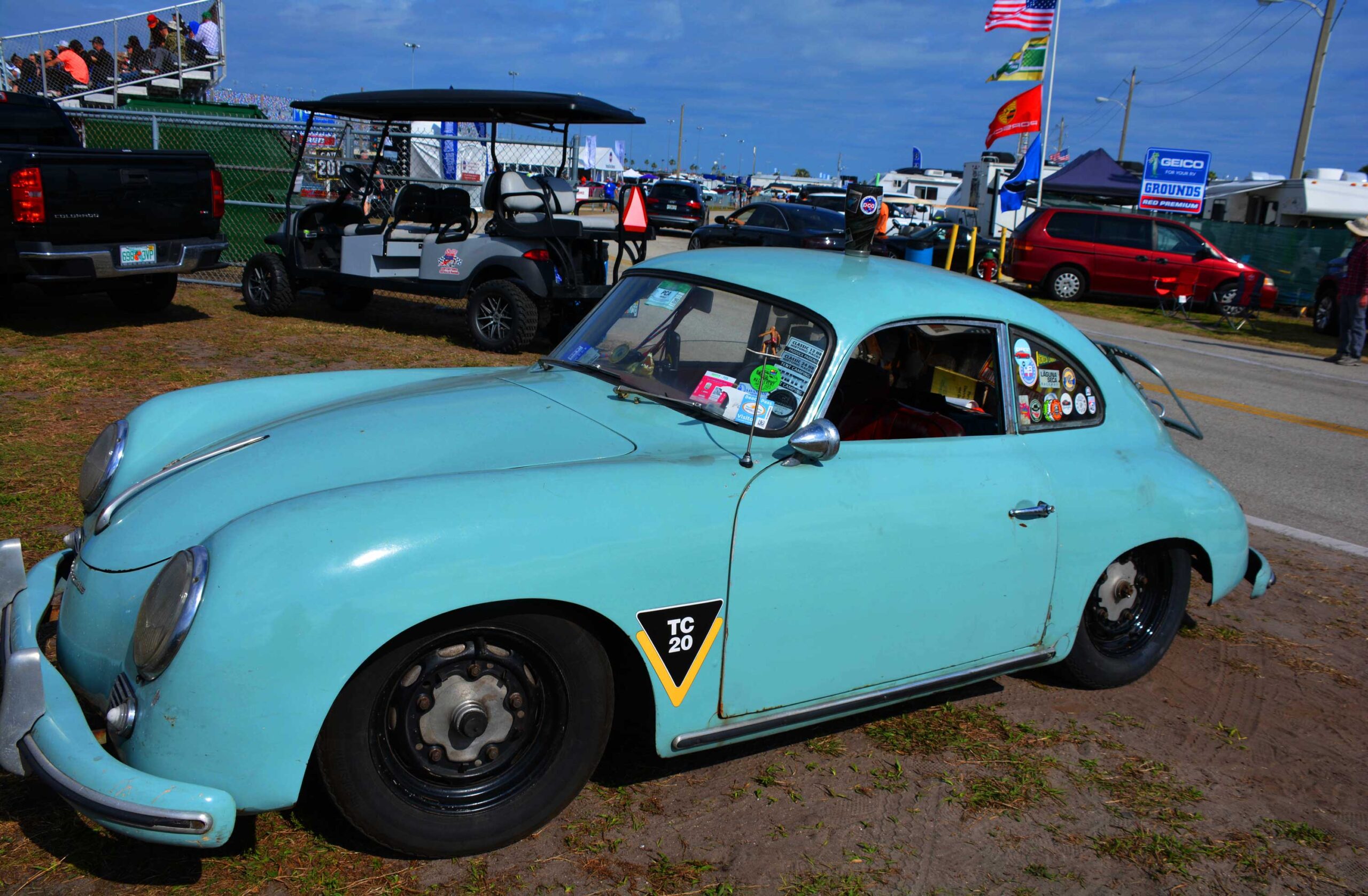 Old blue car